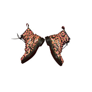 Dr. Martens 1460 Leopard Print Size 8 Black Pink Yellow